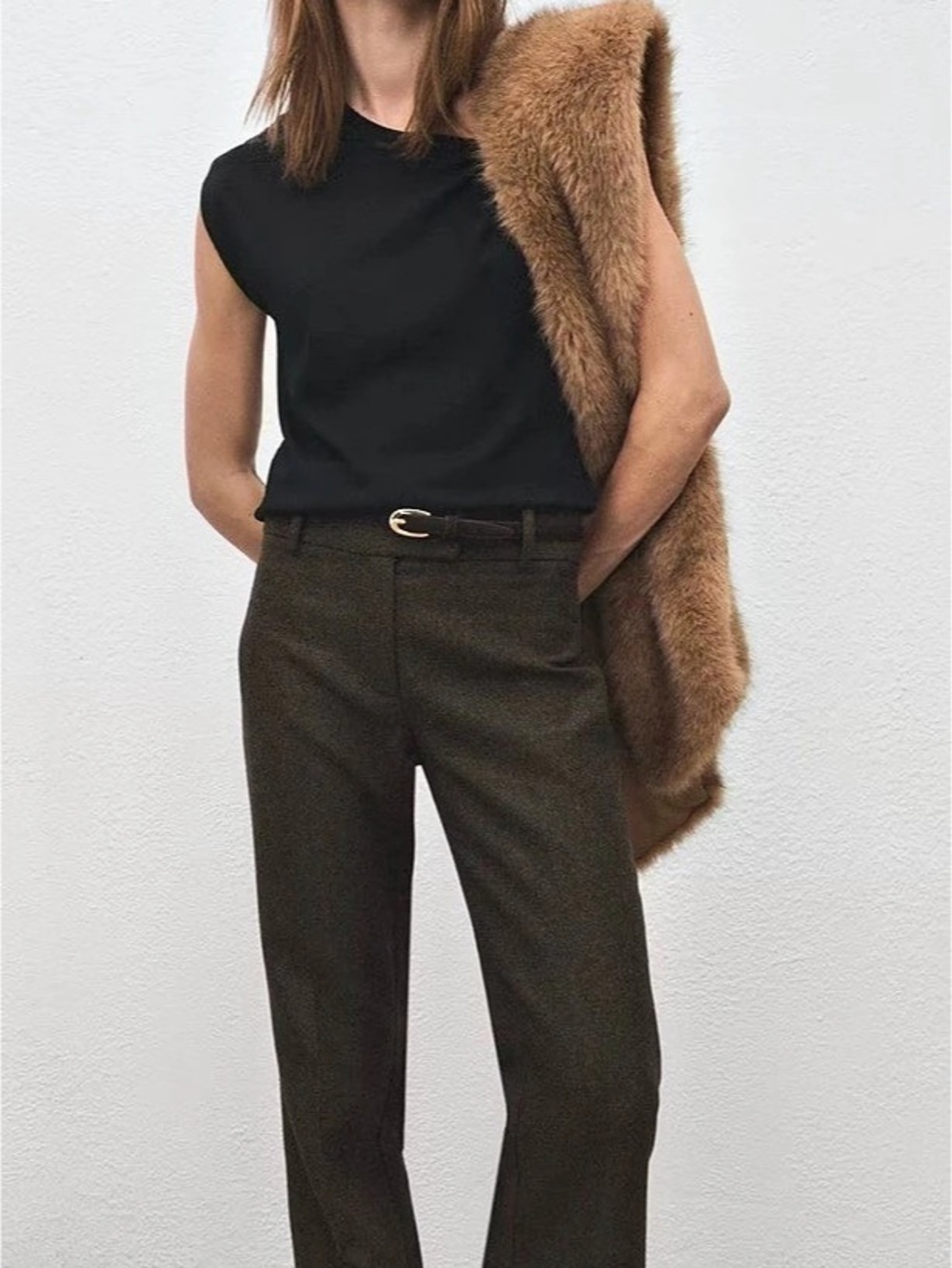Mango Thin Suede Leather Belt